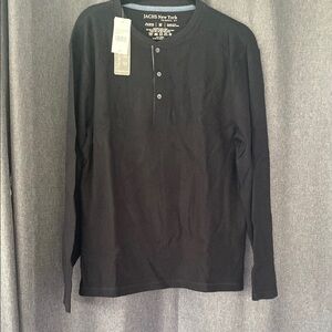 Jachs Black Long Sleeve Tee Soft Cotton Blend